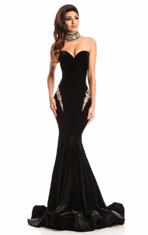 Quick Sale Johnathan Kayne - Art Deco Sweetheart Trumpet Gown 7226