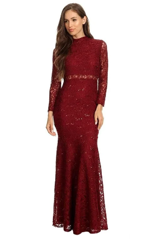 Special Promotion Eureka Fashion - 2095 Lace High Neck Trumpet Dress