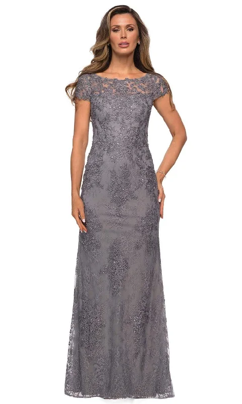Incredible Offers La Femme - 27856 Lace Bateau Mother of the Bride Sheath Dress