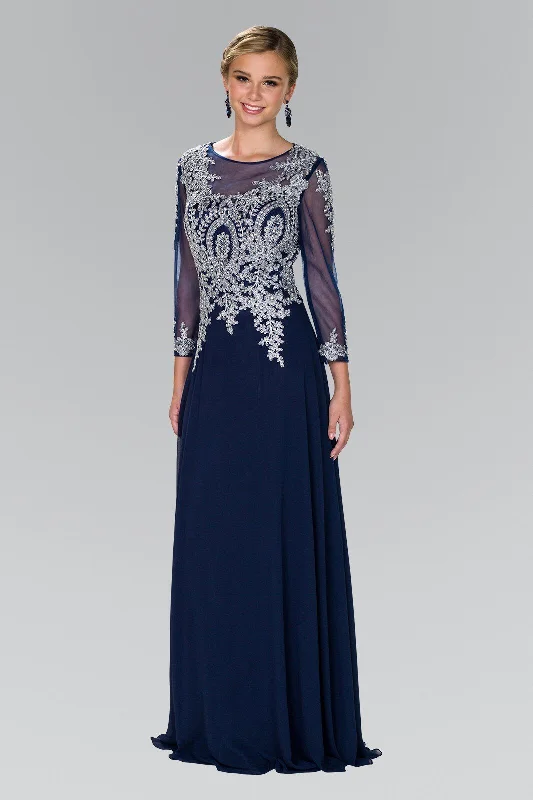 Sale Event Long Applique Dress with Sleeves by Elizabeth K GL1368