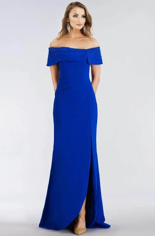 Limited Time Discount Gia Franco - Ornate Off-Shoulder Evening Dress 12956