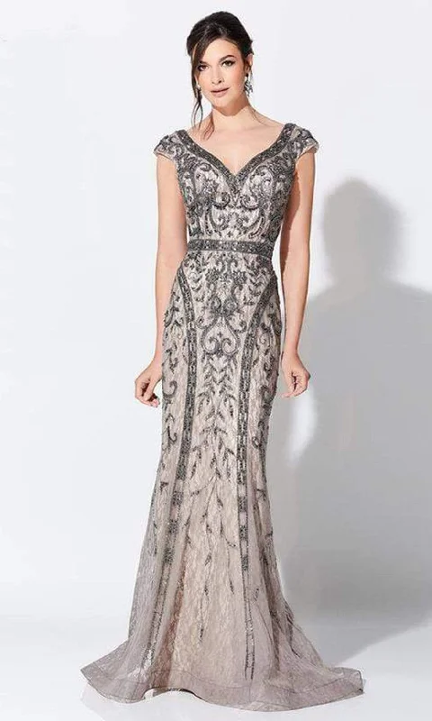 Special Buy Ivonne D for Mon Cheri - 119D42 Bead Embellished V-Neck Mother of the Groom Gown