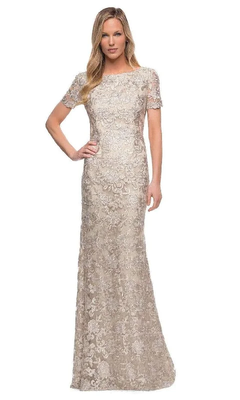 Super Deal La Femme - 29161 Bateau Sheath Evening Mother of the Bride Dress