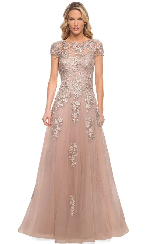 Sale Event La Femme 29829 - Embellished Bateau Neck A-Line Mother of the Groom Dress Sale Event La Femme 29829 - Embellished Bateau Neck A-Line Mother of the Groom Dress