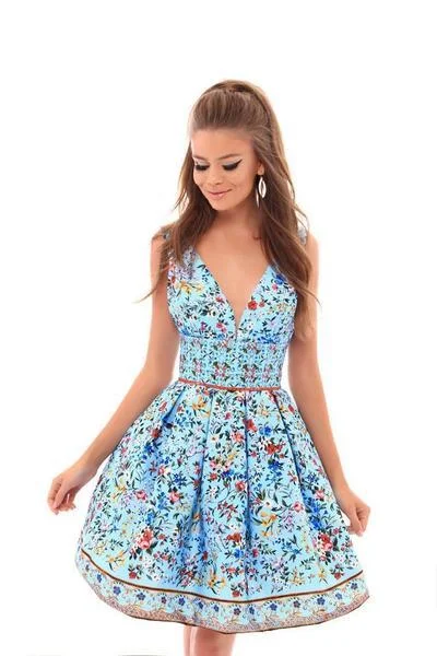 Markdowns Tarik Ediz - Deep V-neck A-line Short Dress 50316 - 1 pc Ivory In Size 6 Available Markdowns Tarik Ediz - Deep V-neck A-line Short Dress 50316 - 1 pc Ivory In Size 6 Available