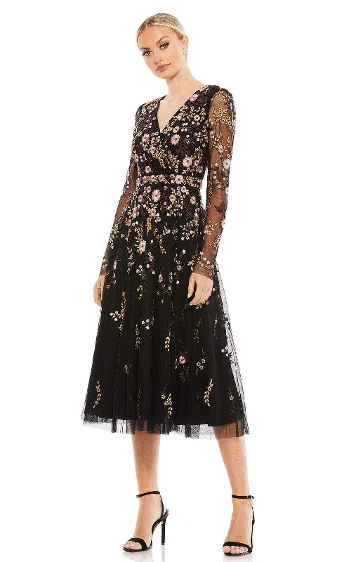 Early Access Mac Duggal - 35103 Sheer Long Sleeve Floral Dress