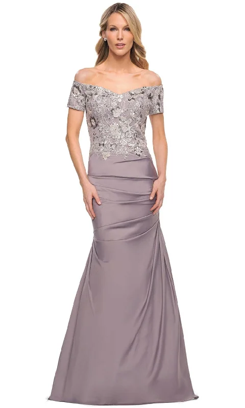 Act Fast La Femme 30045 - Off-Shoulder Embroidered Dress