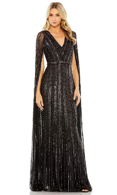 Major Savings Mac Duggal 5915 - Cape Sleeve Beaded Evening Dress