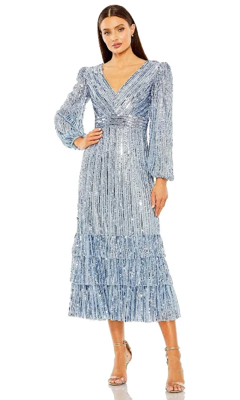 Steals and Deals Mac Duggal 23006 - Sequin Bishop Sleeve Dress