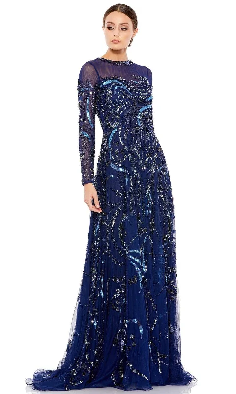 Markdowns Mac Duggal - 5217 Illusion Neckline Long Sleeve Mother of the Bride Gown