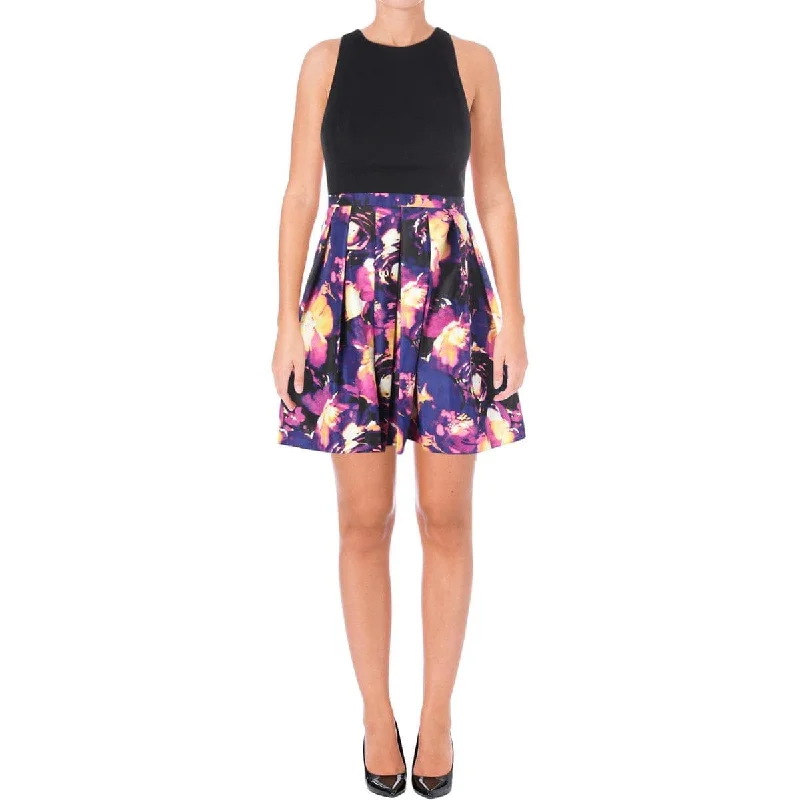Today’s Deal Aidan Mattox - MN1E201989 Halter Multicolored Pleated A-line Dress