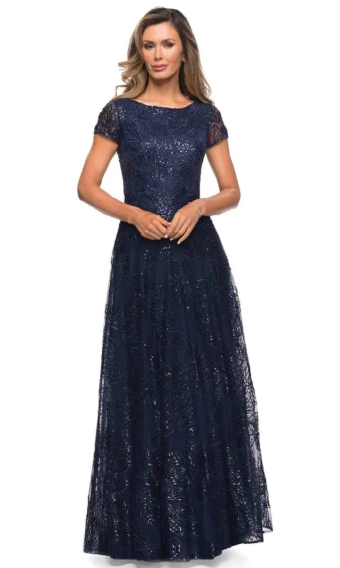 Extra Discounts La Femme - 27837 Sequined Lace Bateau A-line Dress