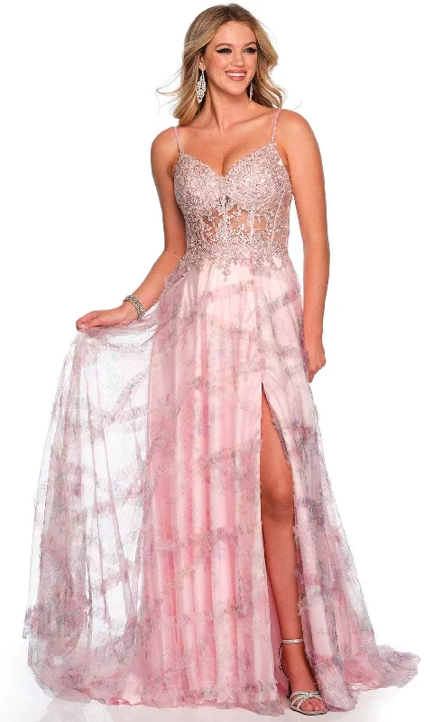 Price Drop Dave & Johnny 11428 - Lace Applique Sleeveless Prom Gown