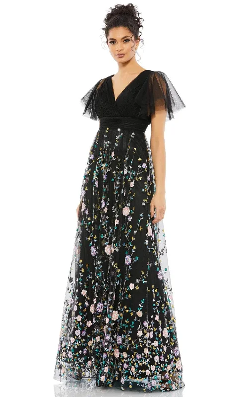 Unbeatable Prices Mac Duggal 67889 - Short Sleeve Floral Printed Evening Dress