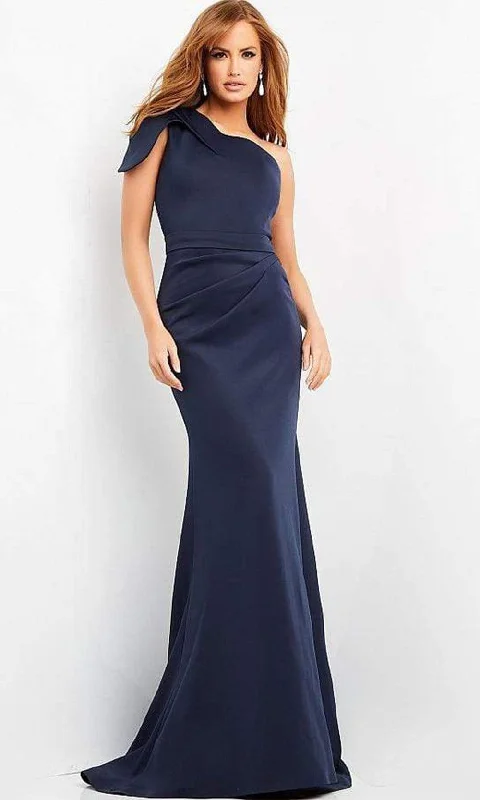 Flash Deals Jovani - 06753 Asymmetric Evening Gown w Court Train