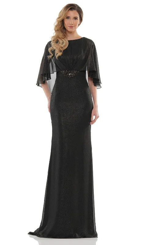Huge Savings Marsoni by Colors - MV1130 Glittered Fabric Poncho Sheath Gown
