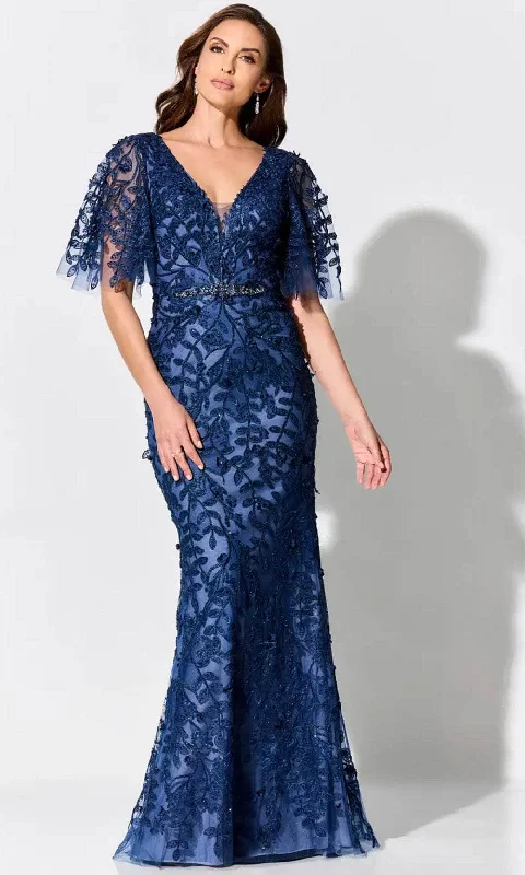 Buy More, Save More Ivonne D ID905FLT - Flutter Sleeve Lace Evening Dress