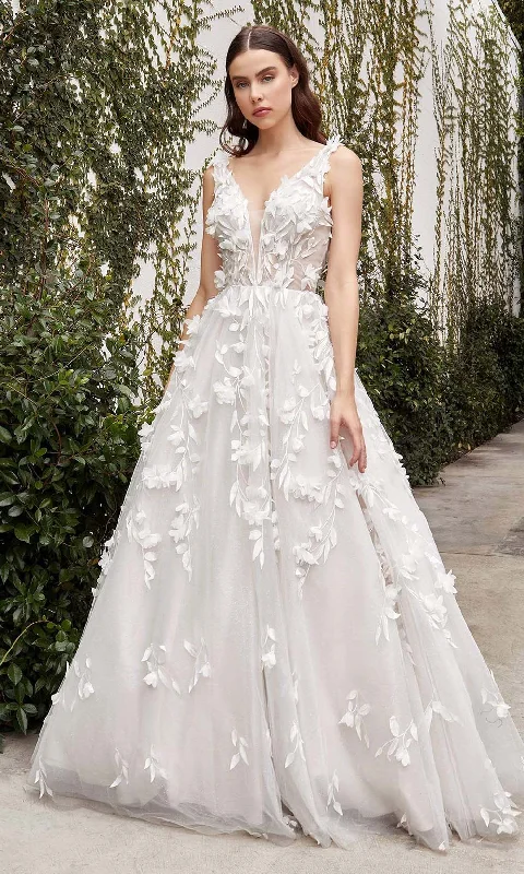 One-DAY Sale Andrea and Leo - A1042W Sleeveless Applique Bridal Gown