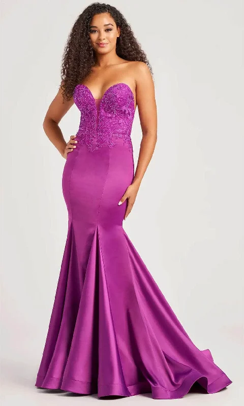 Markdowns Colette By Daphne CL5116 - Glitter Applique Prom Dress