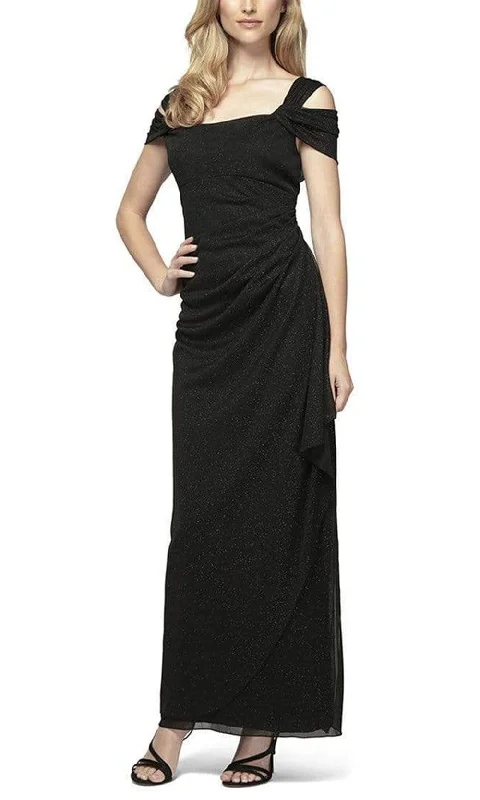 Savings Spectacular Alex Evenings - 133026 Cold Shoulder Empire Waist Glitter Mesh Dress