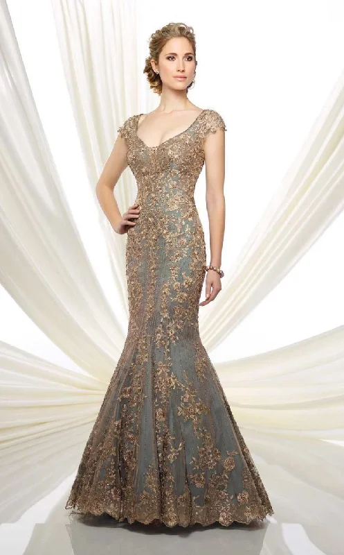 Special Price Mon Cheri Dress 216D44 - 1 pc Bronze/Aqua in Size 4 Available