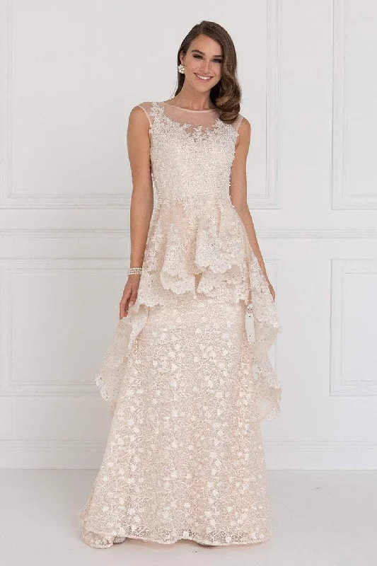 Loyalty Reward Elizabeth K Bridal - GL1584 Lace Illusion Bateau Gown with Tulle Overlay Loyalty Reward Elizabeth K Bridal - GL1584 Lace Illusion Bateau Gown with Tulle Overlay