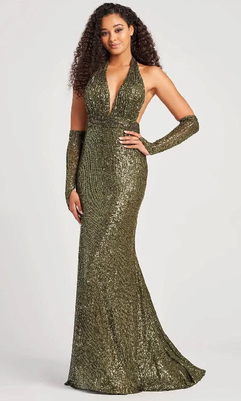 Clearance Items Colette By Daphne CL5115 - Sequin Halter Prom Dress