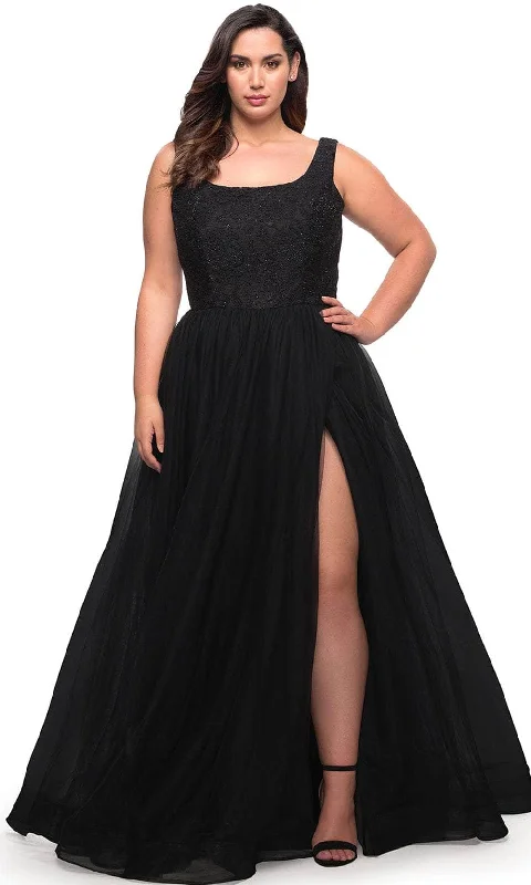Flash Deals La Femme 29070 - Scoop Neck A-Line Prom Dress