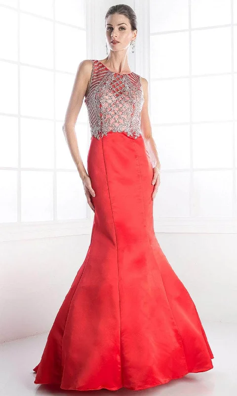 Final Clearance Ladivine C238 - Mermaid Bedazzled Long Gown