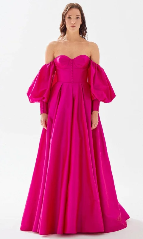 Daily Deals Tarik Ediz 52010 - Puff Sleeve Sweetheart Prom Dress