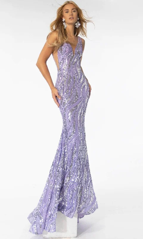 Low Prices Ava Presley 39201 - Sequin Open Back Evening Gown