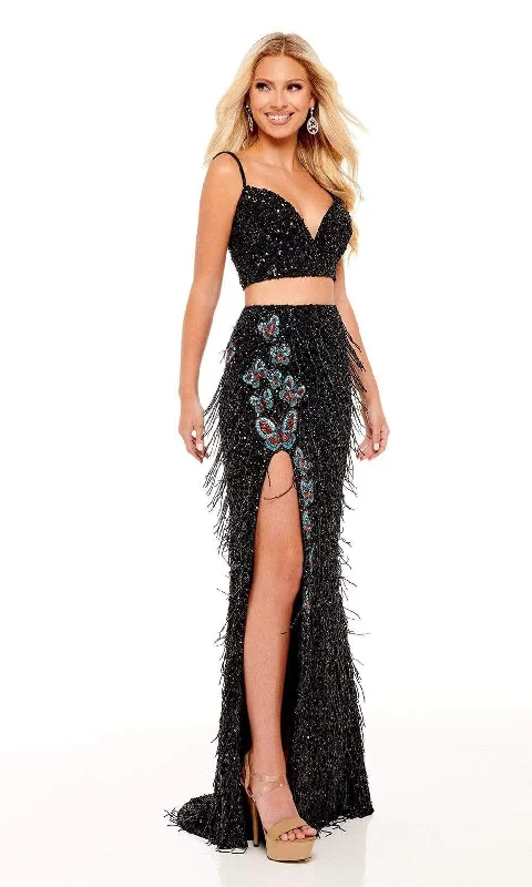 Discount Deals Rachel Allan - 70258 Two-Piece Butterfly Motif Gown
