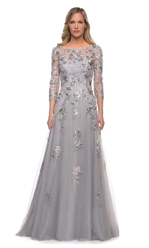 Early Bird Discount La Femme - 29825 Long Sleeve Mother of the Groom Tulle Gown