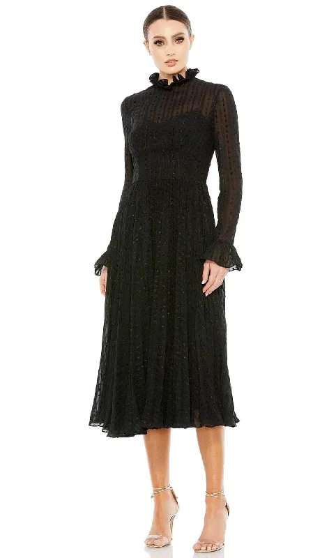 Crazy Deals Ieena Duggal 49627 - High Neck Long Sleeve Knee-Length Dress