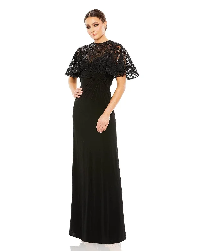 Price Cut Mac Duggal 68002 - Embroidered Lace Neckline Formal Dress