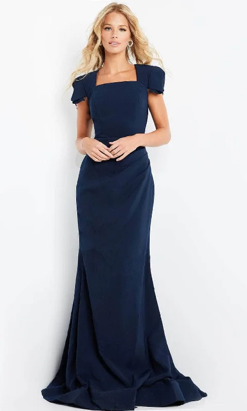 Shop and Save Jovani 09757SC - Square Neck Mermaid Evening Dress