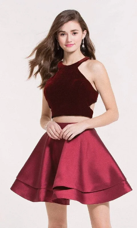 Deal Dash Alyce Paris - Two Piece Velvet Bodice Halter Dress 2648 - 1 pc Wine In Size 00 Available Deal Dash Alyce Paris - Two Piece Velvet Bodice Halter Dress 2648 - 1 pc Wine In Size 00 Available