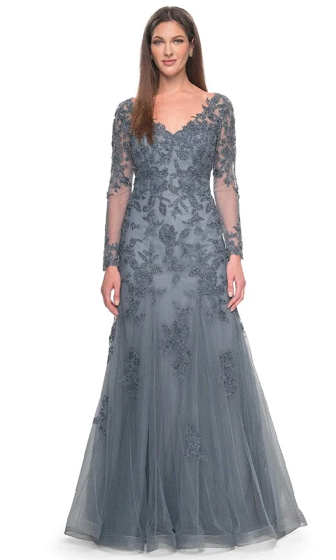 Steals and Deals La Femme 31887 - V-Neck Beaded Formal Dress