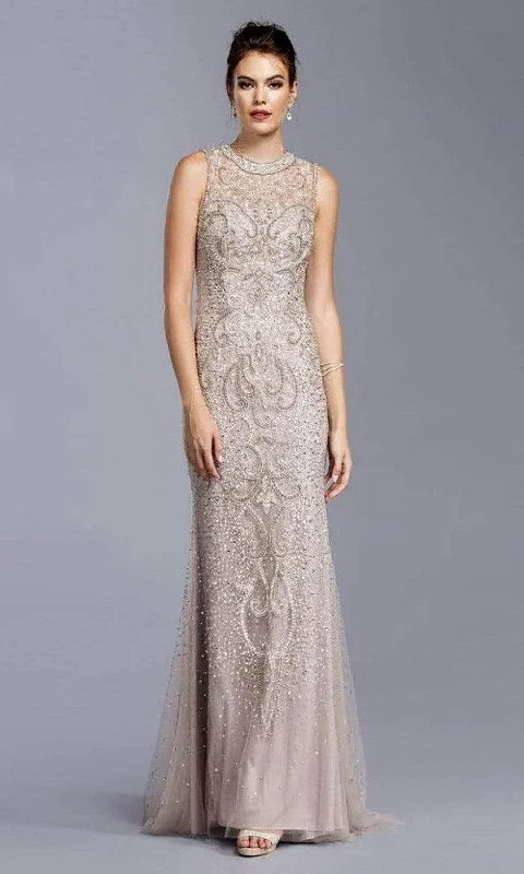 Super Sale Aspeed Design - L1975 Beaded Jewel Neck Mermaid Dress