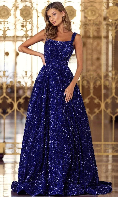 Season Finale Sale Sherri Hill 55093 - Sleeveless Straight Across Neckline prom Gown Season Finale Sale Sherri Hill 55093 - Sleeveless Straight Across Neckline prom Gown