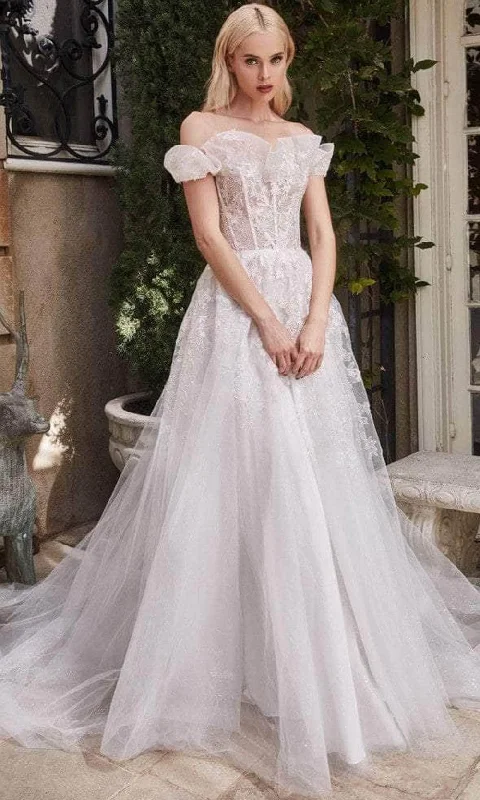 Major Savings Andrea and Leo A1090 - Off-Shoulder Cape Sleeve Wedding Dress