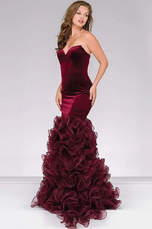 Value Deals Jovani - Strapless Velvet Mermaid Prom Dress 46609 - 1 pc Rose/Gold In Size 8 Available