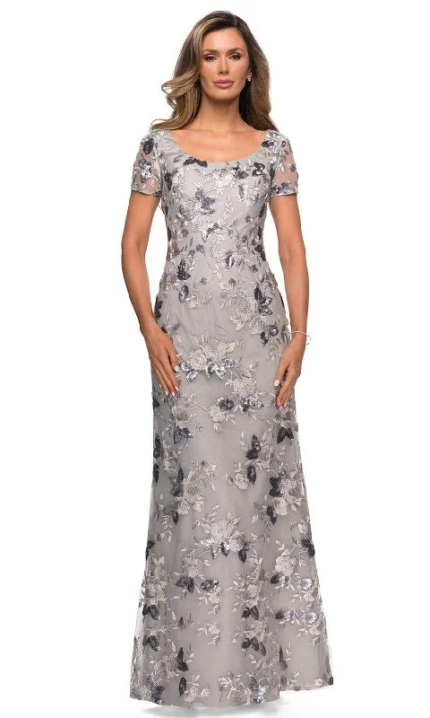Buy Now La Femme - 27991 Sequined Floral Lace Mother of the Groom Sheath Dress