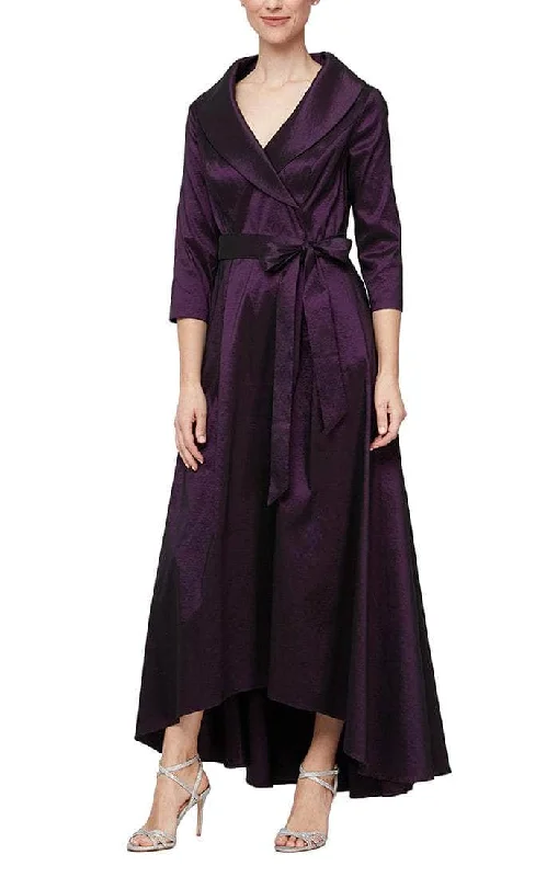 Savings Alert Alex Evenings 8466633 - Portrait Collar High Low Dress