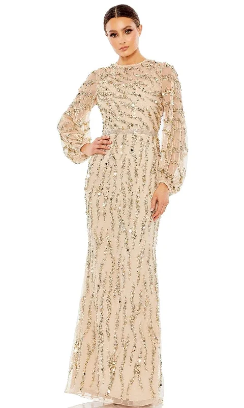 Act Fast Mac Duggal 93789 - Modest Bedazzled Long Evening Dress