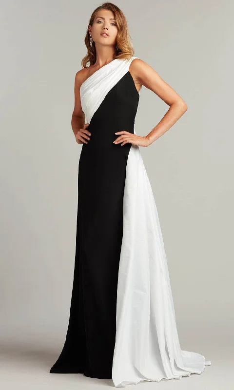 Huge Discounts Tadashi Shoji ALG19908L - Arda One-Shoulder Crepe & Taffeta Gown