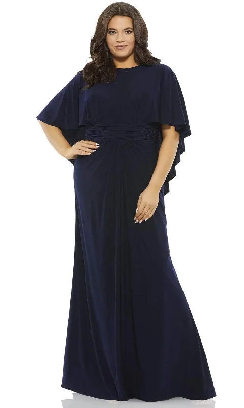 Limited Stock Mac Duggal 67929 - Poncho Modest Jersey Long Dress