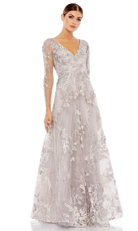 Weekend Deal Mac Duggal - 20245 Sheer Sleeve Beaded A-line Gown