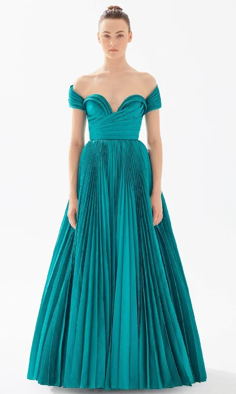 Final Clearance Tarik Ediz 98276 - Off Shoulder A-Line Evening Gown