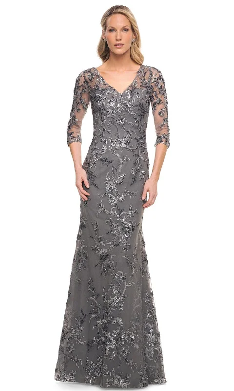 TIME-Limited Offer La Femme 29976 - Embroidered Sheer Mother of the Groom Sheath Dress